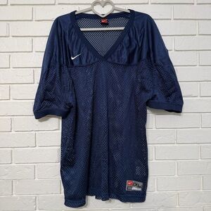 Nike Team Navy Blue Mesh Football Jersey XXL Y2K Athletic Oversized